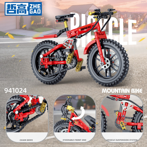 Конструктор велосипед MOUNTAIN BIKE ZHEGAO гірський , 235 деталей 9410241 фото