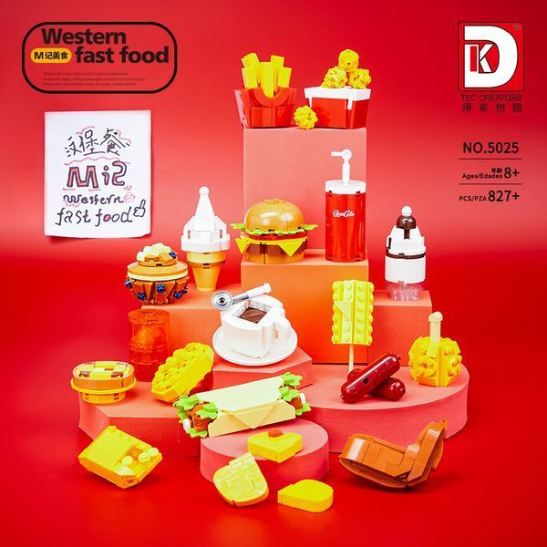 Конструктор еда DK 5025 Western Fast Food Creator Expert Фаст-фуд, 18 моделей, 827 деталей 5025 фото
