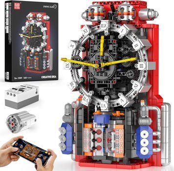 Конструктор механические часы Cyberpunk Mechanical Clock Mould King 10187 часы аккумуляторные, для взрослых и детей, 1601 деталей 10187 фото