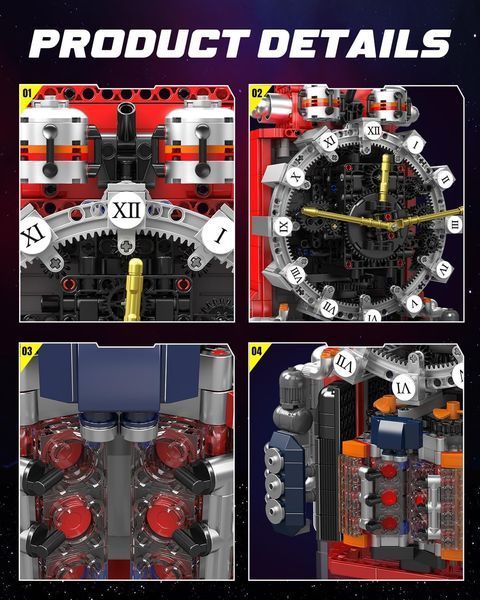 Конструктор механические часы Cyberpunk Mechanical Clock Mould King 10187 часы аккумуляторные, для взрослых и детей, 1601 деталей 10187 фото
