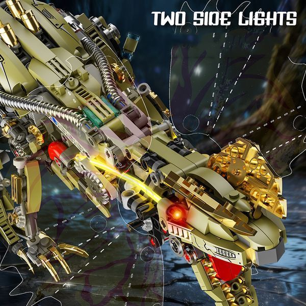 Конструктор динозавр Дилофозавр MJI Mechanical Dilophosaurus для дітей та дорослих, 1277 деталей 13101 фото