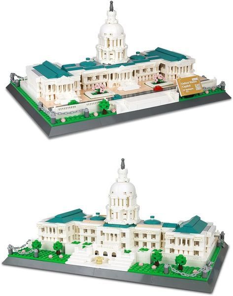 Конструктор 3D Wange Архітектура Капітолій Вашингтон США United States Capitol 5235 для дітей та дорослих,3Д, 1074 деталей 5235 фото