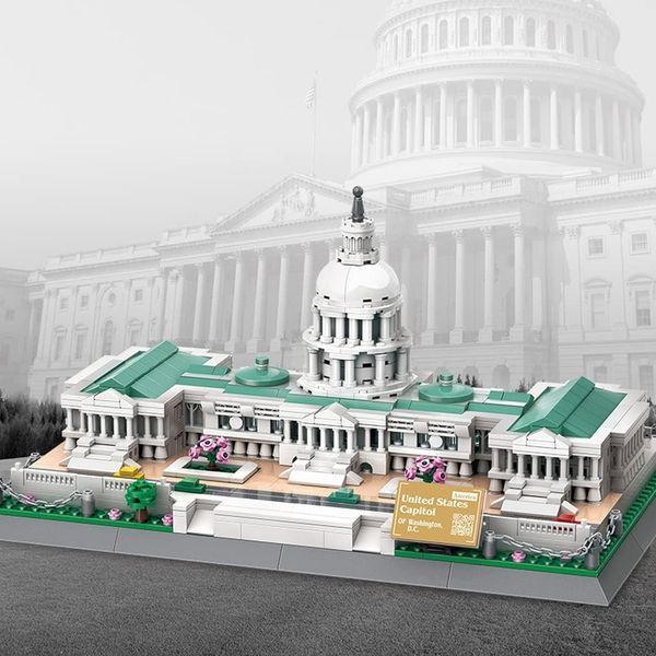 Конструктор 3D Wange Архітектура Капітолій Вашингтон США United States Capitol 5235 для дітей та дорослих,3Д, 1074 деталей 5235 фото