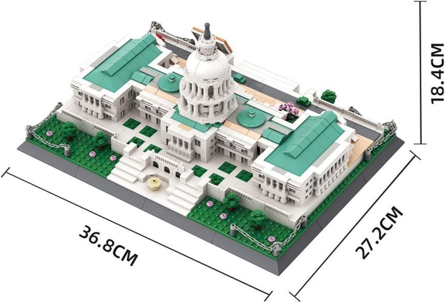 Конструктор 3D Wange Архітектура Капітолій Вашингтон США United States Capitol 5235 для дітей та дорослих,3Д, 1074 деталей 5235 фото