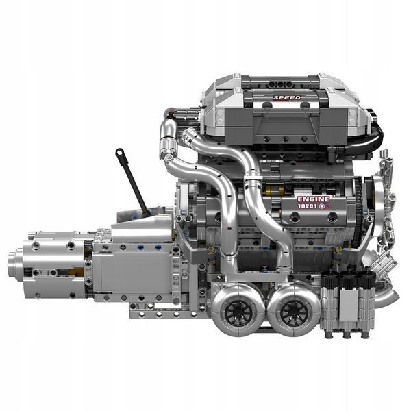 Конструктор двигатель Bugatti W16 Engine Mould King моторизованный для детей и взрослых, 2024 деталей 10201 фото