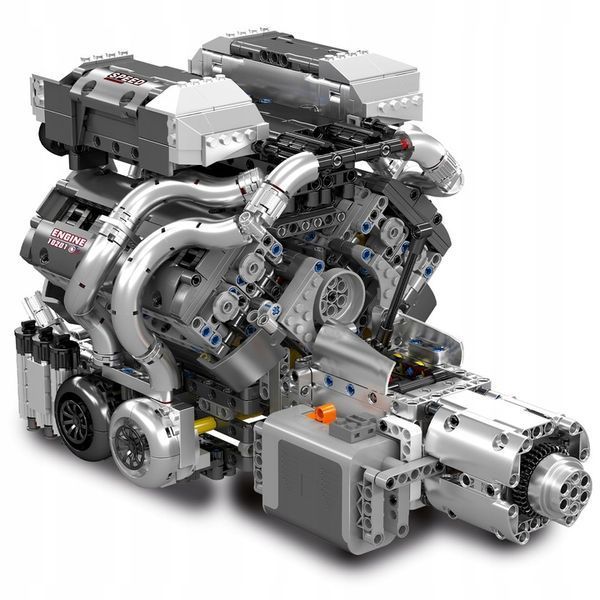 Конструктор двигатель Bugatti W16 Engine Mould King моторизованный для детей и взрослых, 2024 деталей 10201 фото