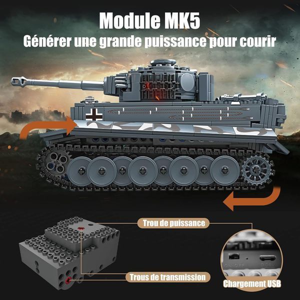 Конструктор танк ТИГР Tiger Tank Mould King Technik 20014, для дорослих та дітей, 800 деталей 20014 фото