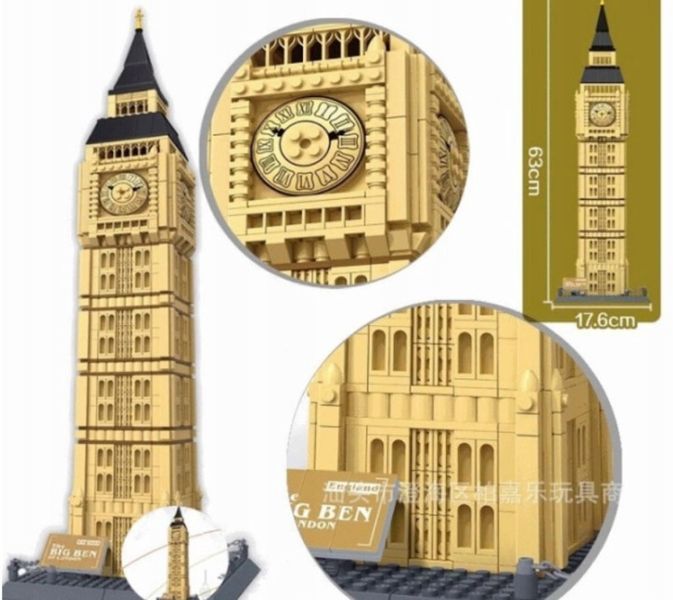 Конструктор Wange 3D Архитектура Биг-Бен Elizabeth Tower 5216 для детей и взрослых, 1666 деталей 5216 фото