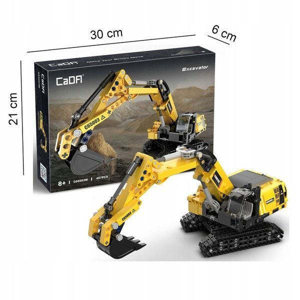Конструктор машина строительная техника "ЭКСКАВАТОР " CADA , 467 деталей C65003W C65003W фото
