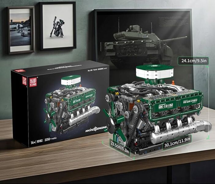 Конструктор двигатель V8 Tank Engine Mould King моторизованный детский танк, 2250 деталей 10182 фото