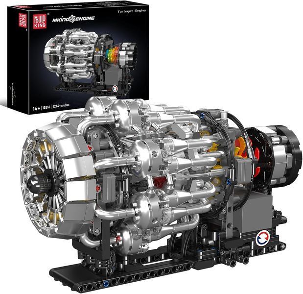 Конструктор двигатель авиационный турбореактивный Turbojet Engine Mechanical Mould King моторизованный детский мотор, 1247 деталей 10216 фото