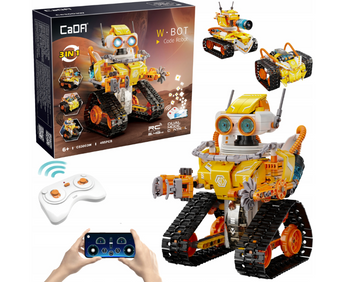 Конструктор робот программируемый STEM-робот 3 в 1 Robot W - bot CaDa с пультом и приложением робот-трансформер для детей на радиоуправлении, 455 деталей 83003 фото
