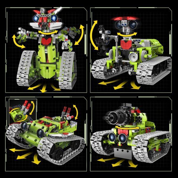 Конструктор робот программируемый STEM-робот 5 в 1 Robots Variable Warrior с пультом и приложением робот-трансформер для детей на радиоуправлении, 705 деталей 96165 фото
