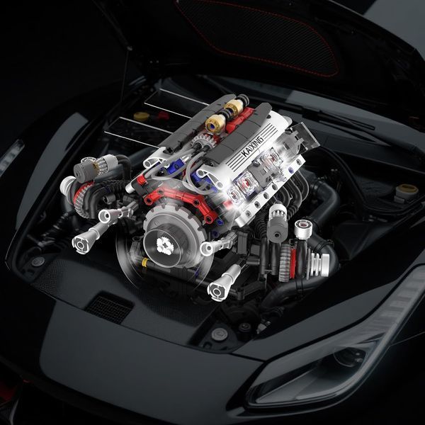 Конструктор двигателя BMW F1 V8 аккумуляторный мотор с приложением STEM конструктор двигателя внутреннего сгорания для детей и взрослых, 664 детали 96212 фото