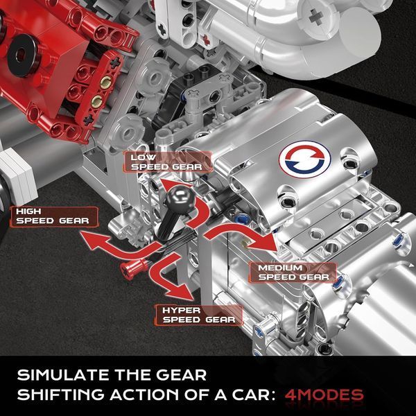 Конструктор двигун V12 Naturally Aspirated Engine Ferrari Mould King моторизований дитячий мотор, 1366 деталей 10210 фото