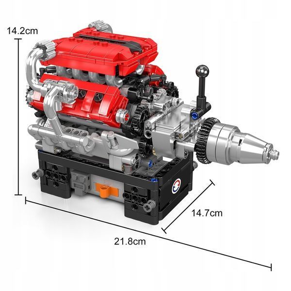 Конструктор двигатель Ferrari V8 Mould King моторизированный восьмицилиндровый для детей и взрослых мотор , 750 деталей 10204 фото